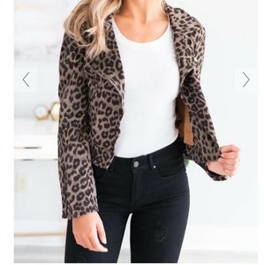 Leopard print super soft Motto Jacket by FATE